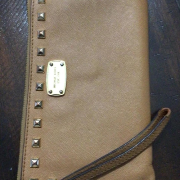 Michael Kors Clutch/Wristlet with Gold Studs - Picture 1 of 5
